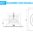 Rysunek techniczny kołnierza MSF1 z kauczuku EPDM do uszczelnień dachowych