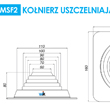 Rysunek techniczny kołnierza MSF2 z kauczuku EPDM do uszczelnień dachowych