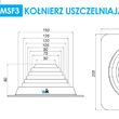 Rysunek techniczny kołnierza MSF3 z kauczuku EPDM do uszczelnień dachowych