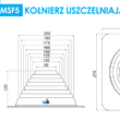 Rysunek techniczny kołnierza MSF5 z kauczuku EPDM do uszczelnień dachowych