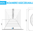 Rysunek techniczny kołnierza MSF6 z kauczuku EPDM do uszczelnień dachowych