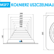 Rysunek techniczny kołnierza MSF7 z kauczuku EPDM do uszczelnień dachowych