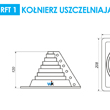 Rysunek techniczny kołnierza rozkładanego RFT1 z kauczuku EPDM do uszczelnień dachowych