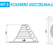 Rysunek techniczny kołnierza rozkładanego RFT3 z kauczuku EPDM do uszczelnień dachowych