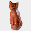 Ceramiczna ozdoba dachowa - duży kot brązowy glazurowany  - FCB Konin