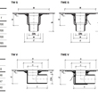 Wymiary wpustów dachowych z kołnierzem zespolonym - tabela rozmiarów
