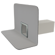 Rzygacz ścienny prostokątny kwadratowy ze zintegrowanym kołnierzem z membrany pcv