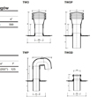 Kominki wentylacyjne odpowietrzające do dachów płaskich z kołnierzem zespolonym - tabela rozmiarów