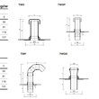 Kominki wentylacyjne odpowietrzające do dachów płaskich z kołnierzem zespolonym - tabela rozmiarów