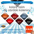 wzornik kolorów aluminiowych taśm kalenicowych - JAW Konin