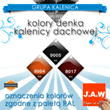 Wzornik kolorów denek z pcv do kalenicy dachowej