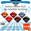 wzornik kolorów listew kominowych z aluminium - JAW Konin