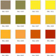 oznaczenie kolorów wg RAL od 1019-2004