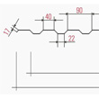 T14 - schemat i wymiary trapezu dachowego Bratex Konin