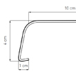 Parapet okienny zewnętrzny Softline stalowy rysunek techniczny - JAW Konin