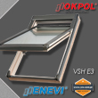 Drewniane okno dachowe wysokoosiowe 3/4 Okpol Enevi VSH E3