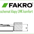 Wzmocnione schody strychowe metalowe 3-elemmentowe Fakro LMK KOMFORT - schemat klapy
