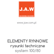 Rysunki techniczne stalowych elementów rynnowych 100/80 - JAW Konin