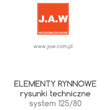 Rysunki techniczne stalowych elementów rynnowych 125/80 - JAW Konin