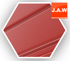 standardowa podbitka dachowa w kolorze czerwono-kasztanowym