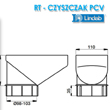 Schemat wymiary i rysunek techniczny czyszczaka RT do rury spustowej Lindab