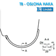 Schemat i wymiary osłony starego haka rynnowego TB
