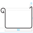 Schemat techniczny kwadratowej rynny dachowej 100
