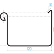 Schemat techniczny kwadratowej rynny dachowej 120