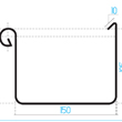 Schemat techniczny kwadratowej rynny dachowej 150