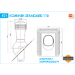 rysunek techniczny kominka dachowego 110 standard - JAW Konin