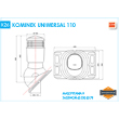 rysunek techniczny uniwersalnego kominka dachowego izolowanego 110mm