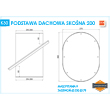 rysunek techniczny podstawy dachowej skośnej Ø160 mm - JAW Konin