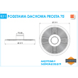 rysunek techniczny podstawy dachowej prostej Ø75 mm - JAW Konin