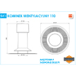 rysunek techniczny kominka wentylacyjnego do papy 110 mm - JAW Konin