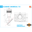 rysunek techniczny uniwersalnego kominka dachowego z wentylatorem 110mm